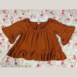 Off-the-Shoulder Orange Blouse